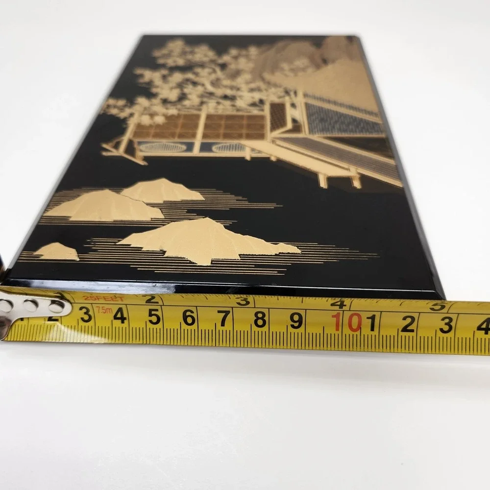 Vintage Japanese Lacquerware Handcrafted Phone Address Hardcover Book Gold Black